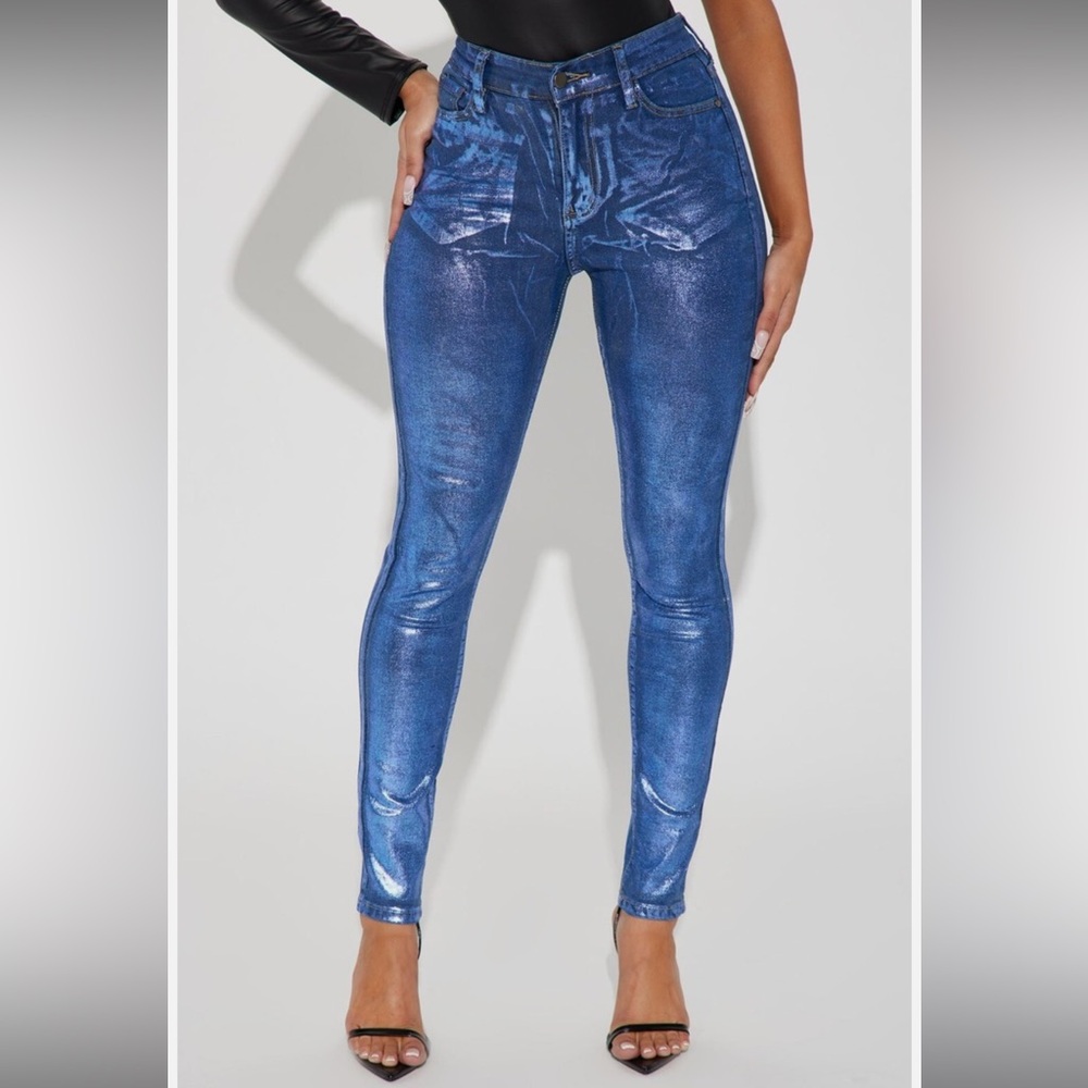 Metallic Foil Jeans